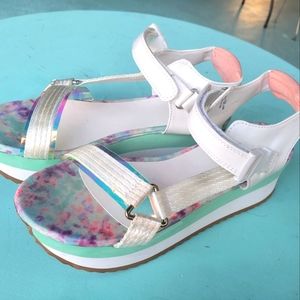 Iridescent Platform Sandals